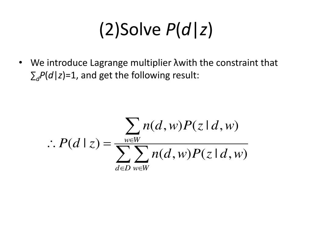 2 solve p d z