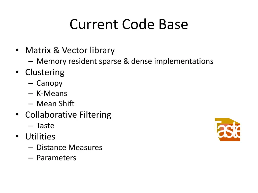 current code base