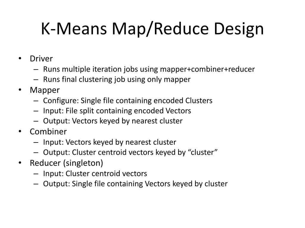 k means map reduce design