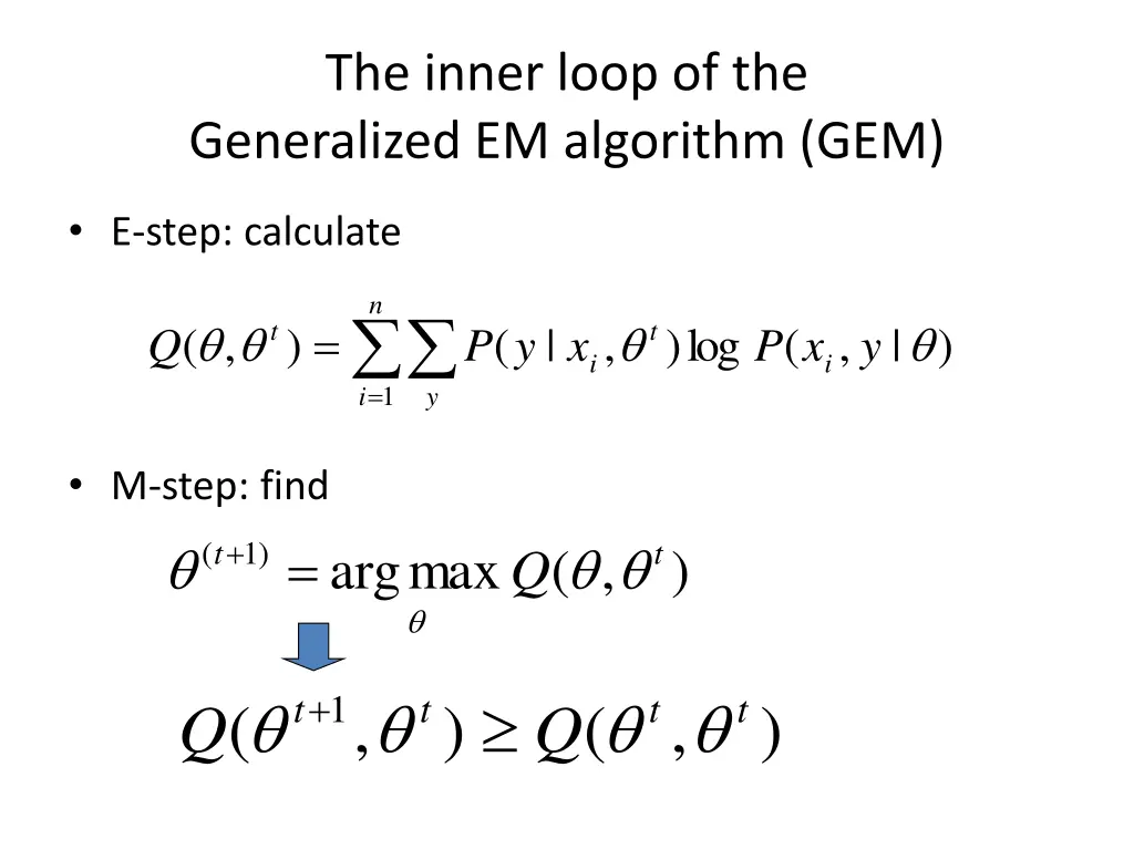 the inner loop of the generalized em algorithm gem