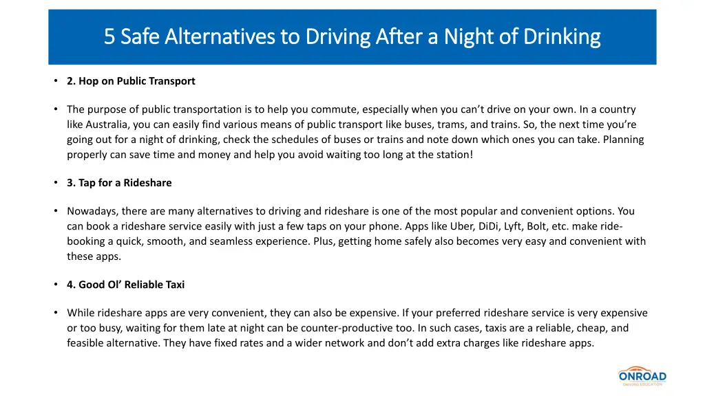 5 safe alternatives to driving after a night 2