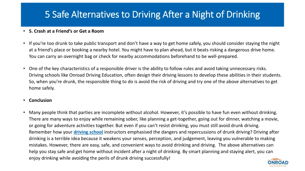 5 safe alternatives to driving after a night 3