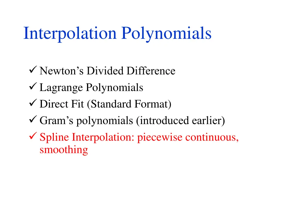 interpolation polynomials