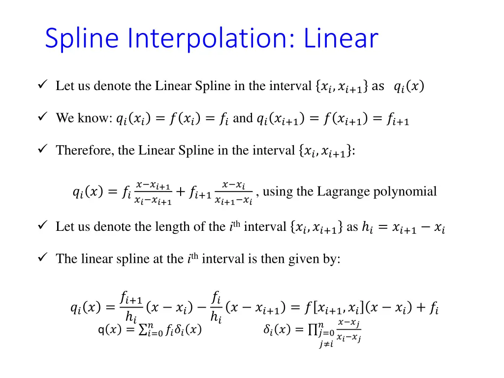 spline interpolation linear 1