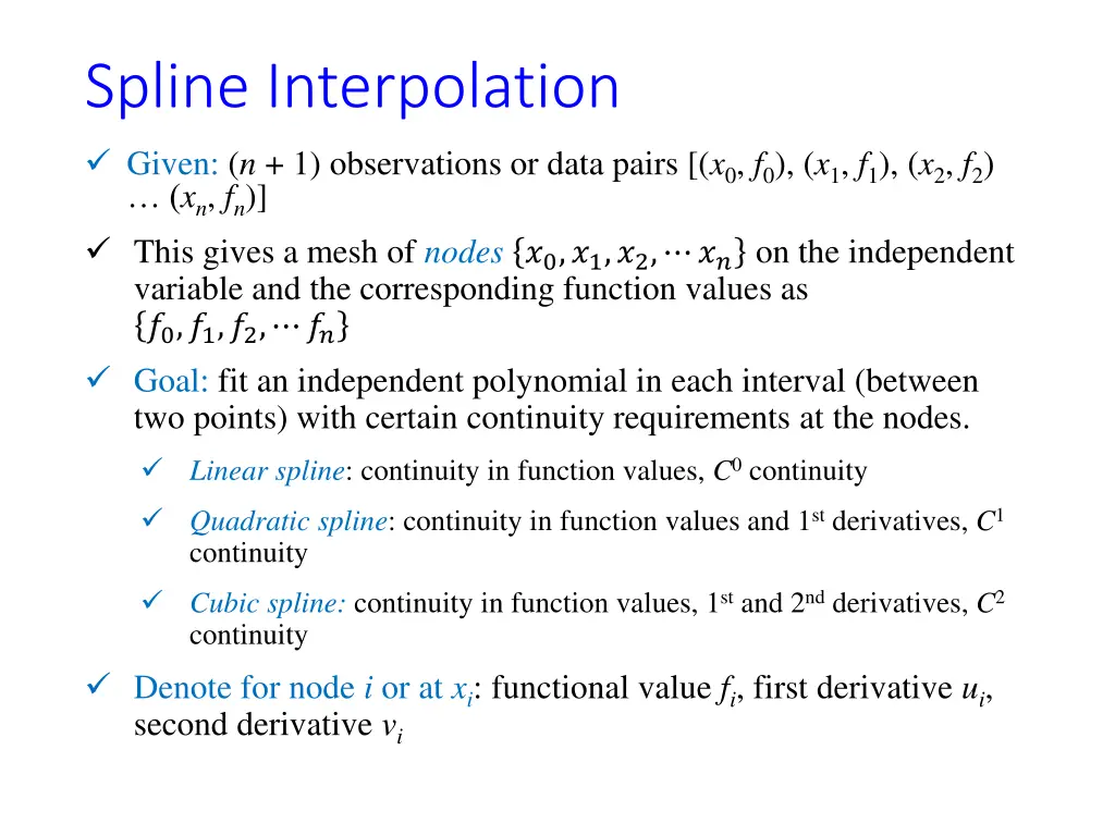spline interpolation