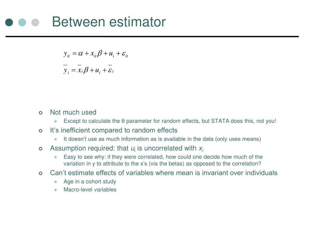 between estimator