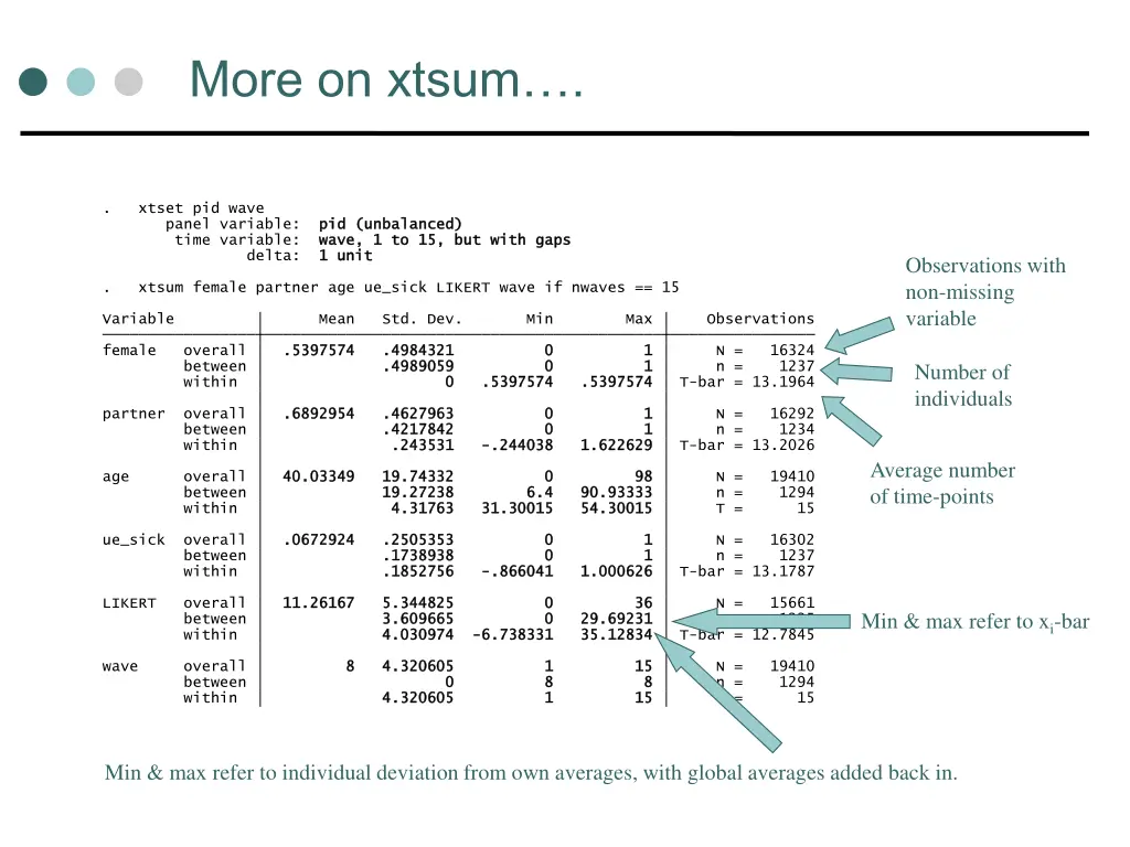more on xtsum