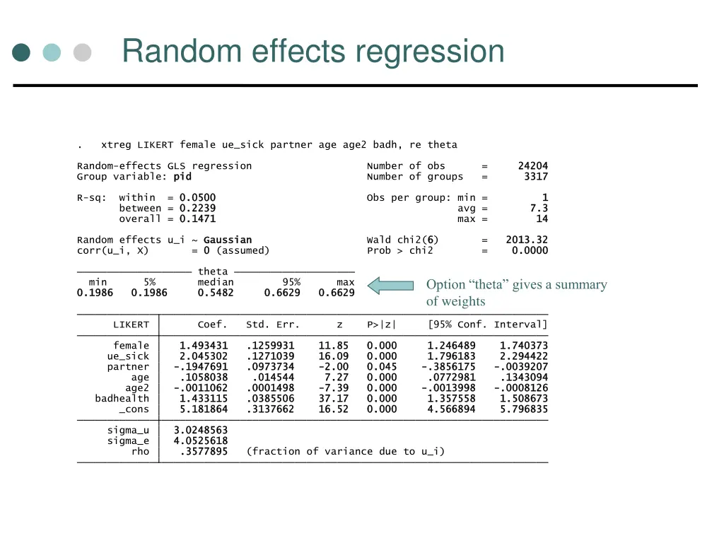 random effects regression