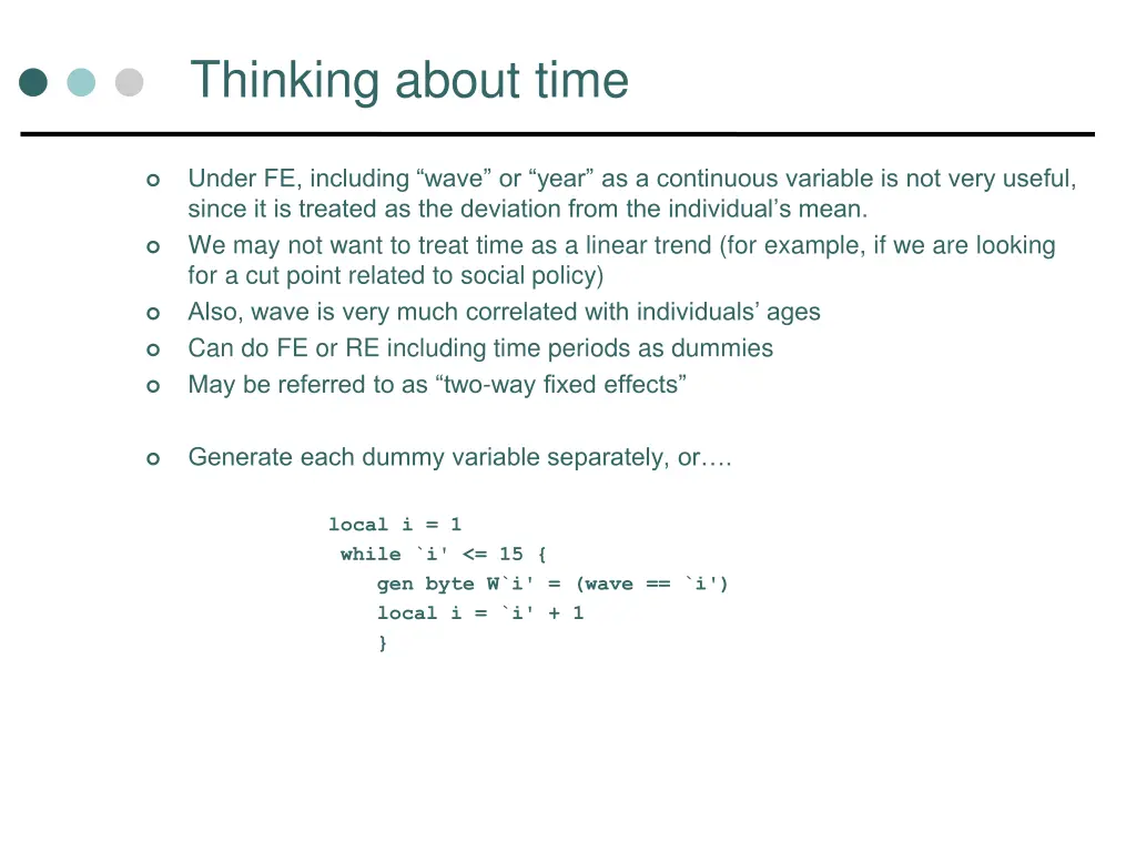 thinking about time
