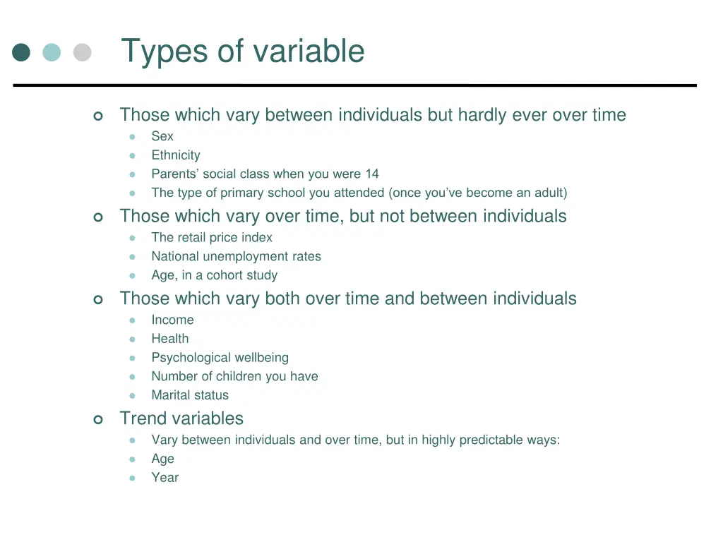 types of variable