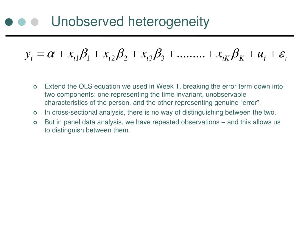 unobserved heterogeneity