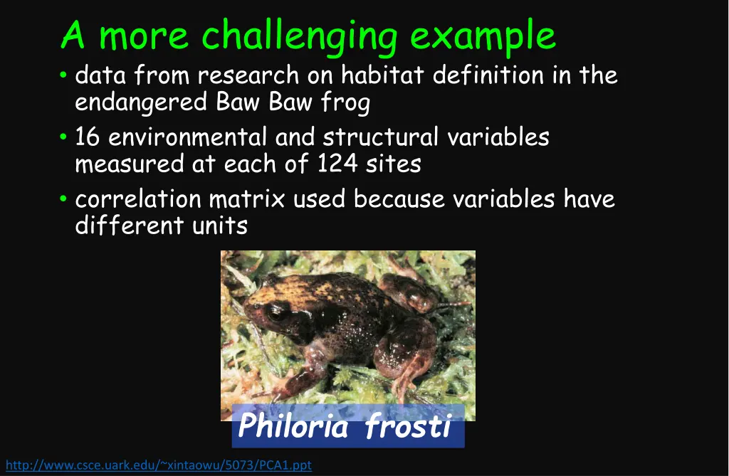a more challenging example data from research