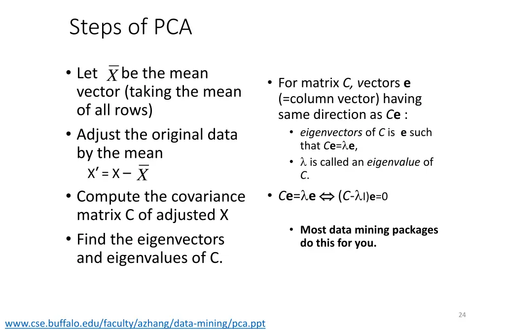 steps of pca