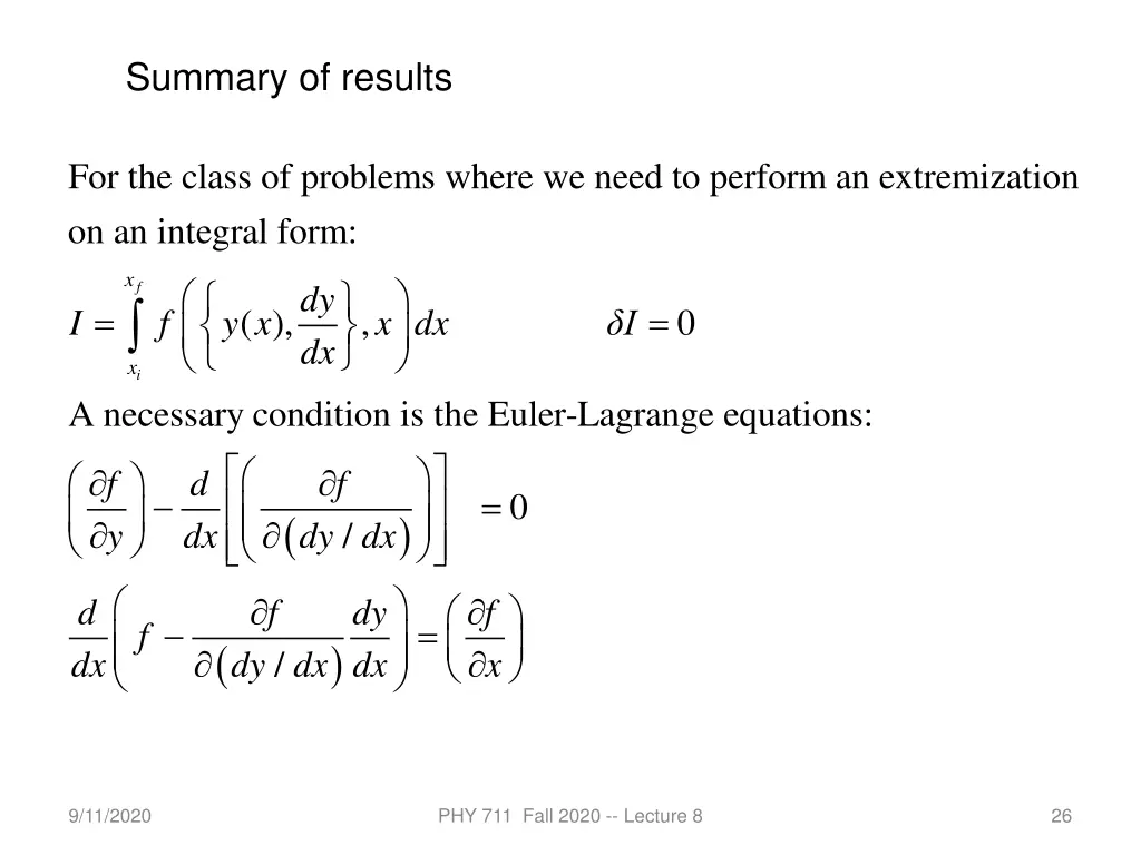 summary of results