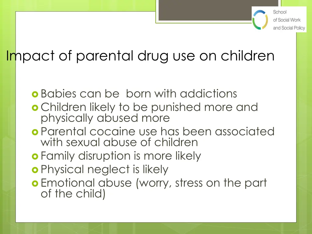 impact of parental drug use on children
