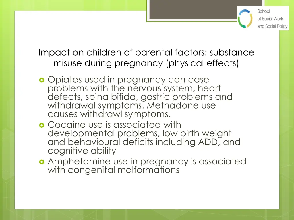 impact on children of parental factors substance 1
