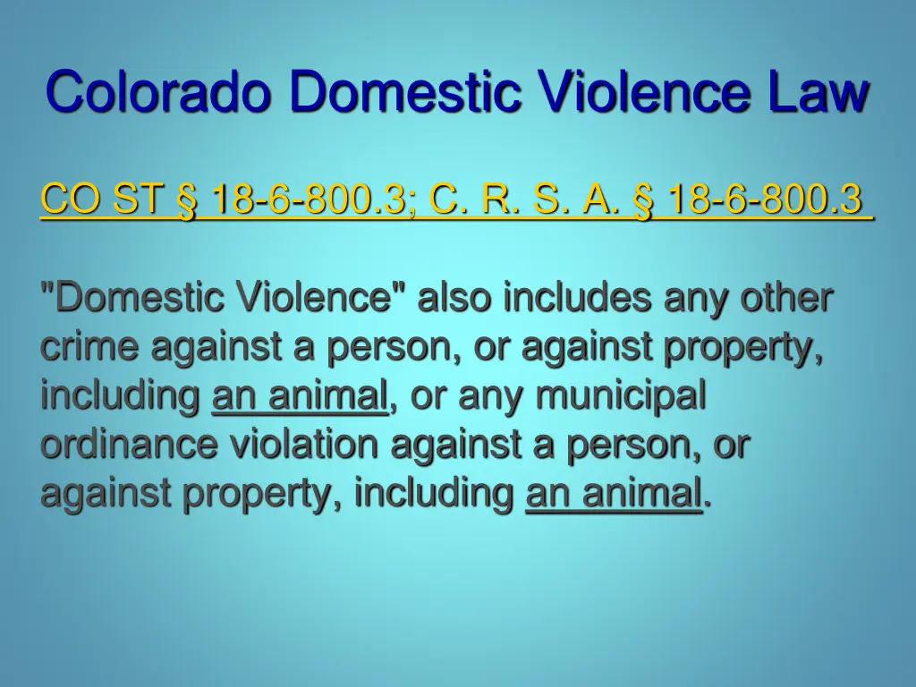 colorado domestic violence law