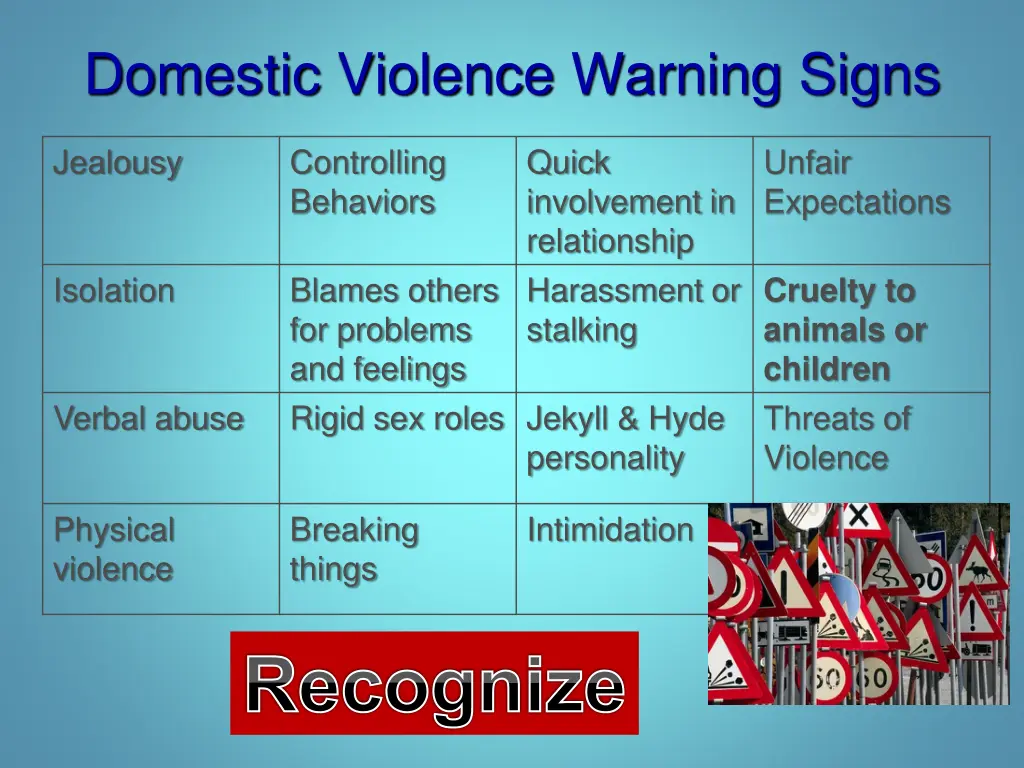 domestic violence warning signs