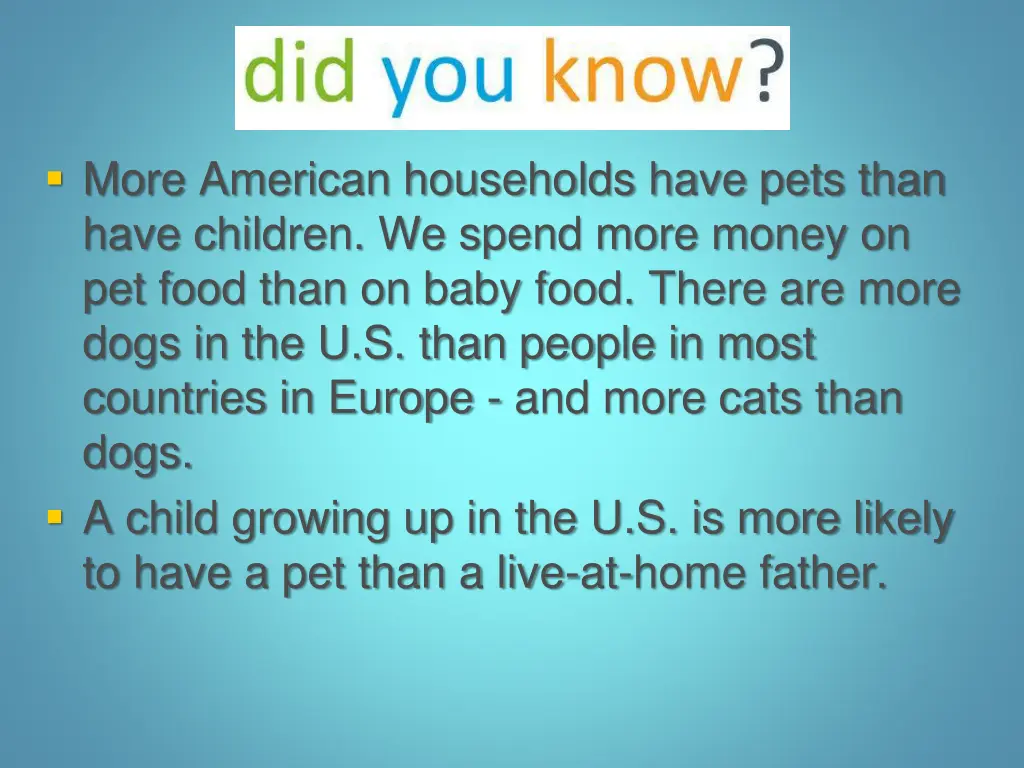 more american households have pets than have