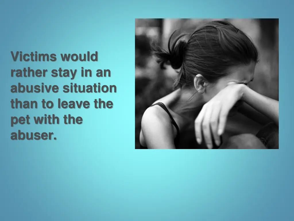 victims would rather stay in an abusive situation