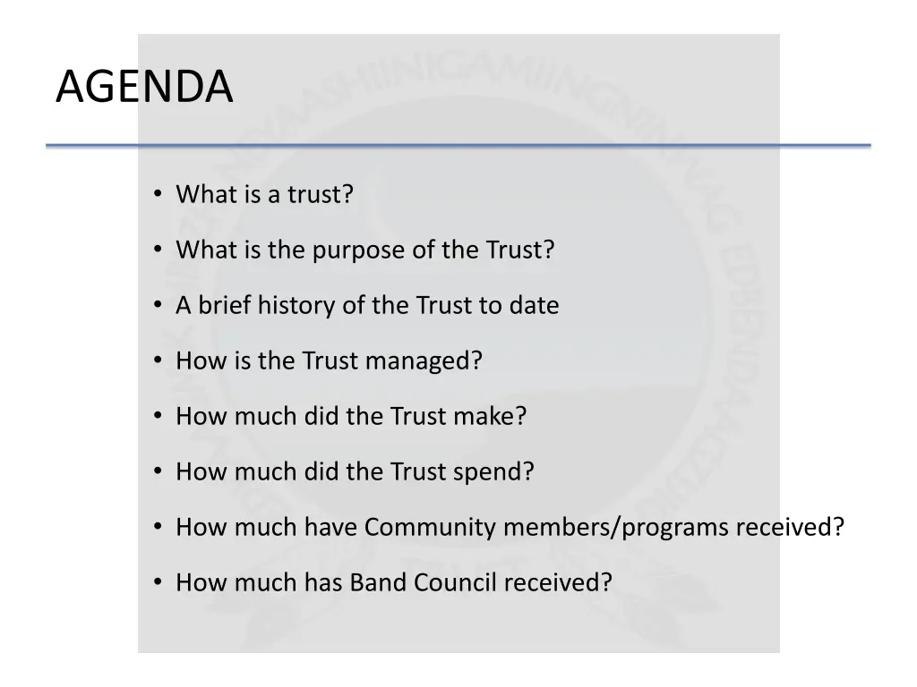 agenda