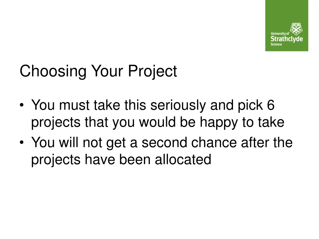 choosing your project 1