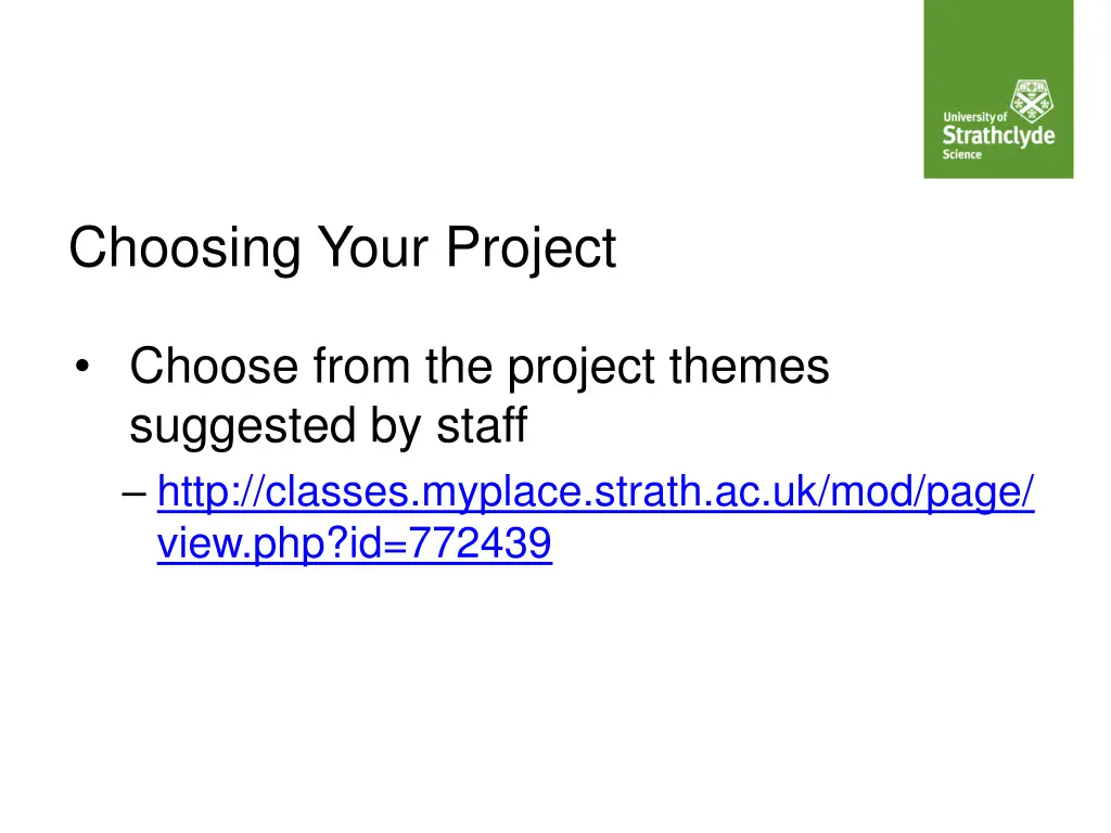 choosing your project