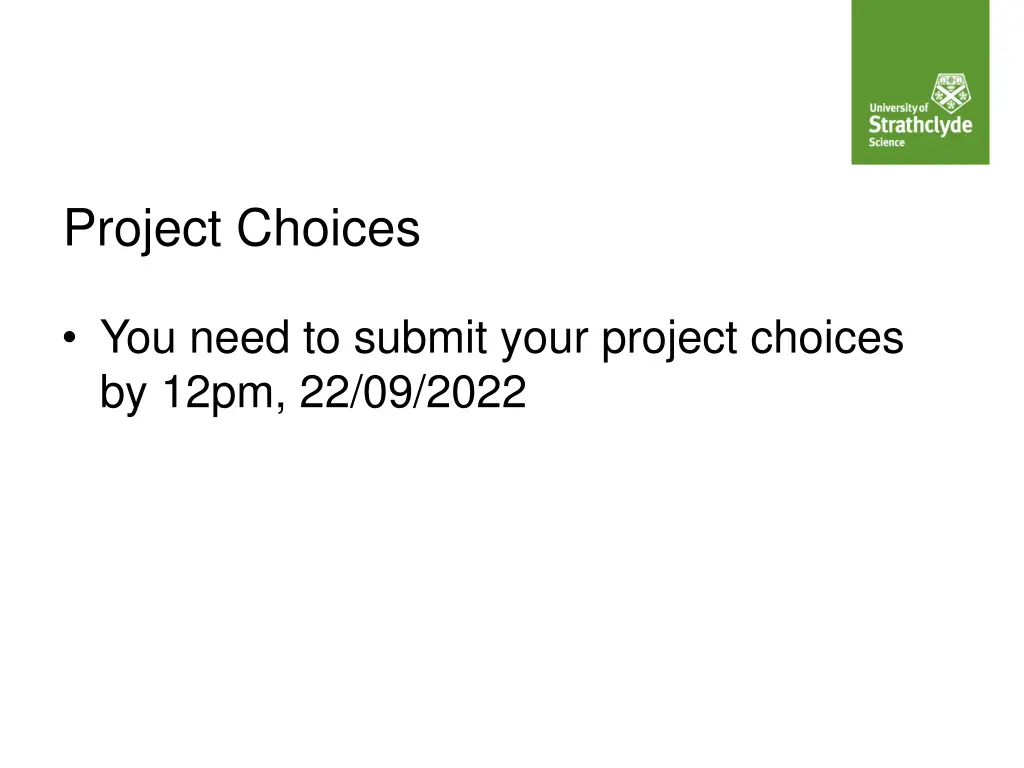project choices