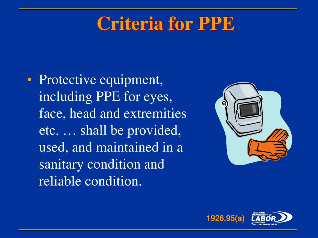 criteria for ppe