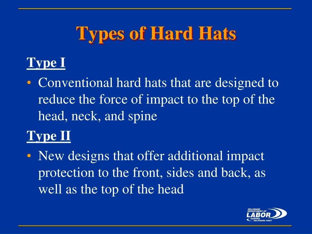 types of hard hats