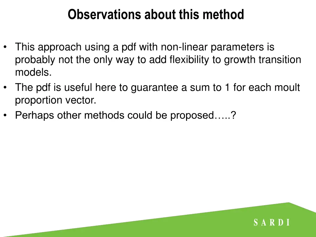 observations about this method
