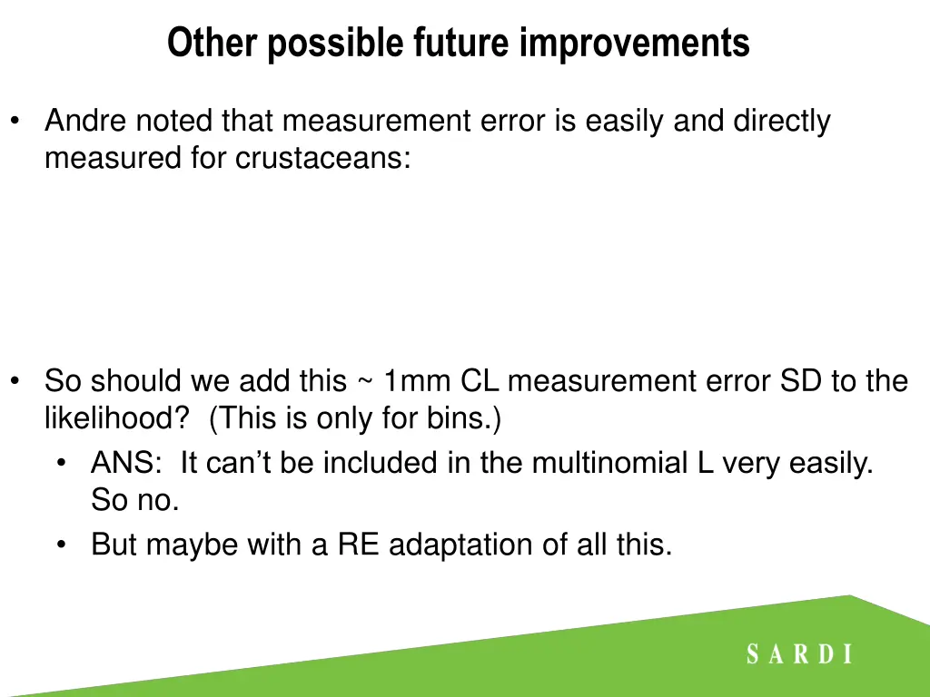 other possible future improvements