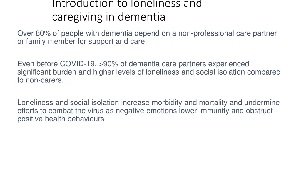 introduction to loneliness and caregiving