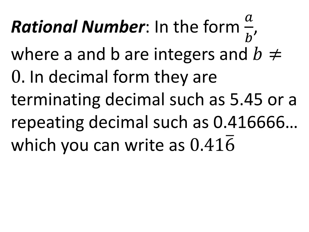 rational number in the form where