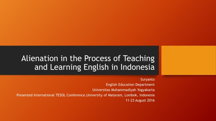alienation in the process of teaching