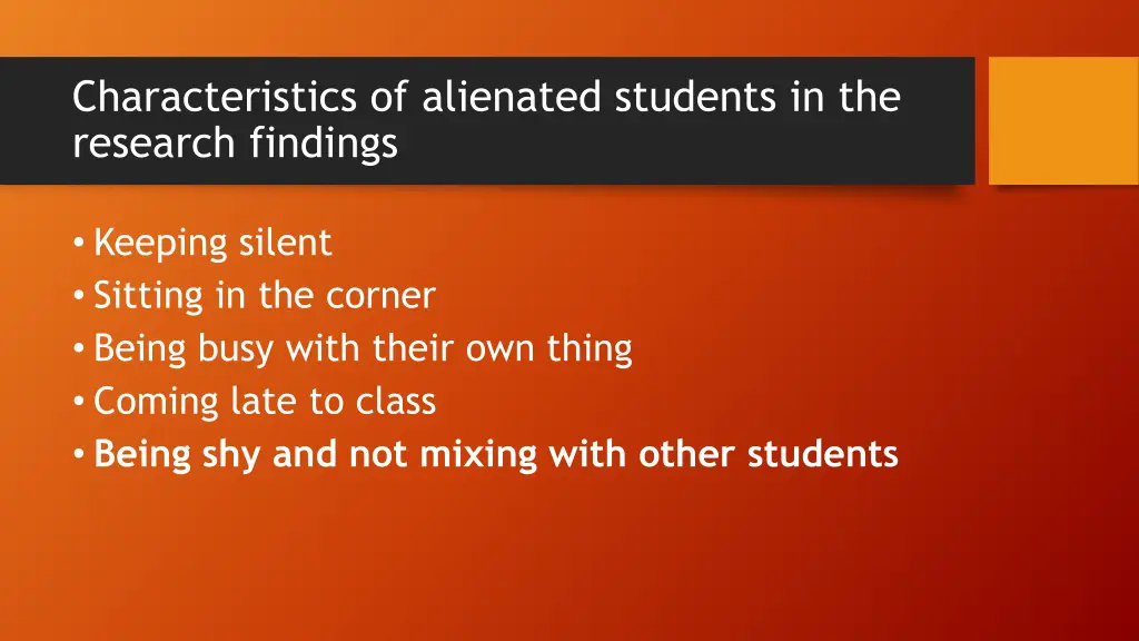 characteristics of alienated students 1