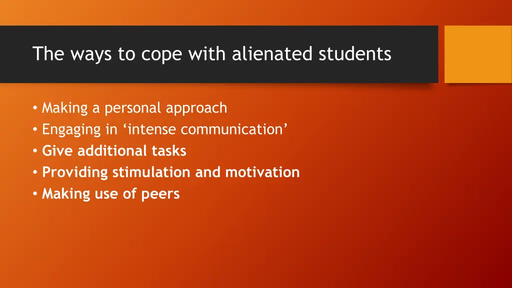 the ways to cope with alienated students