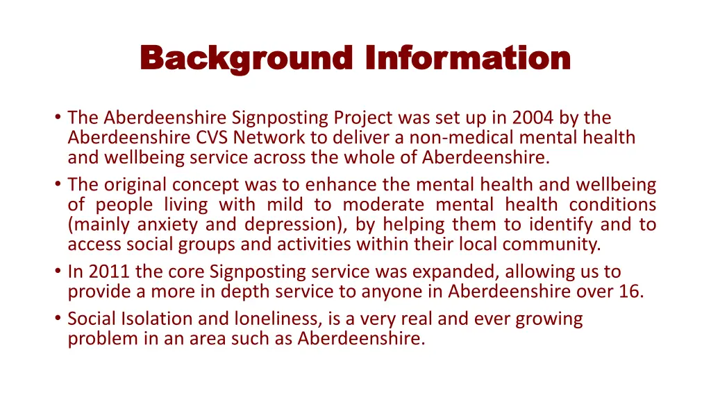 background information background information