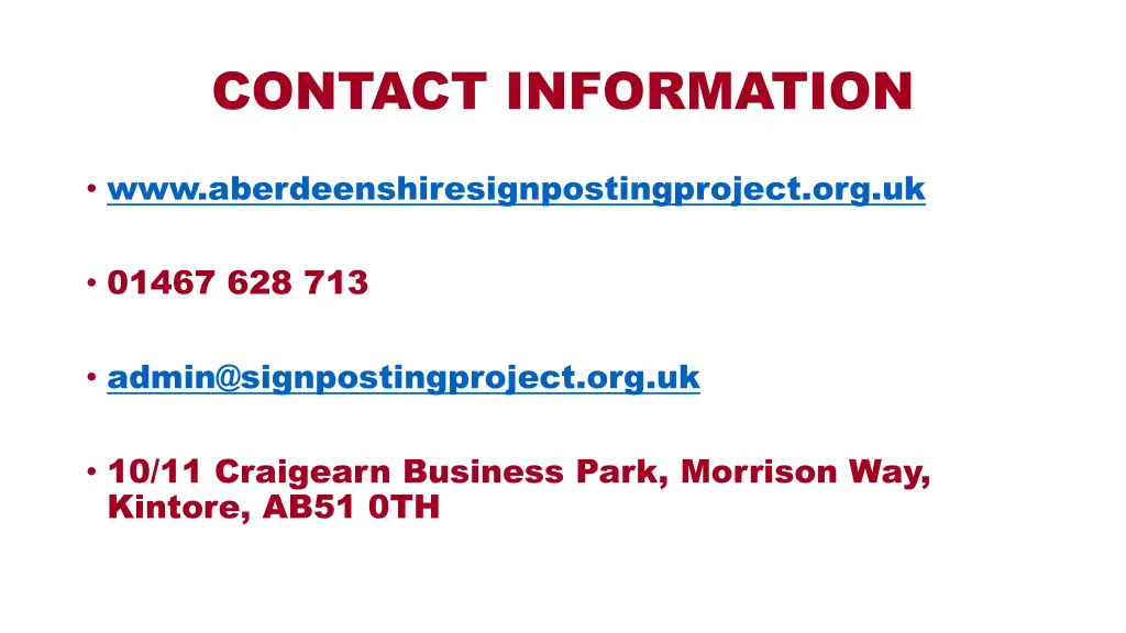 contact information