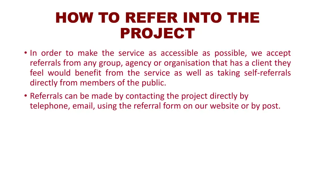 how to refer into the project