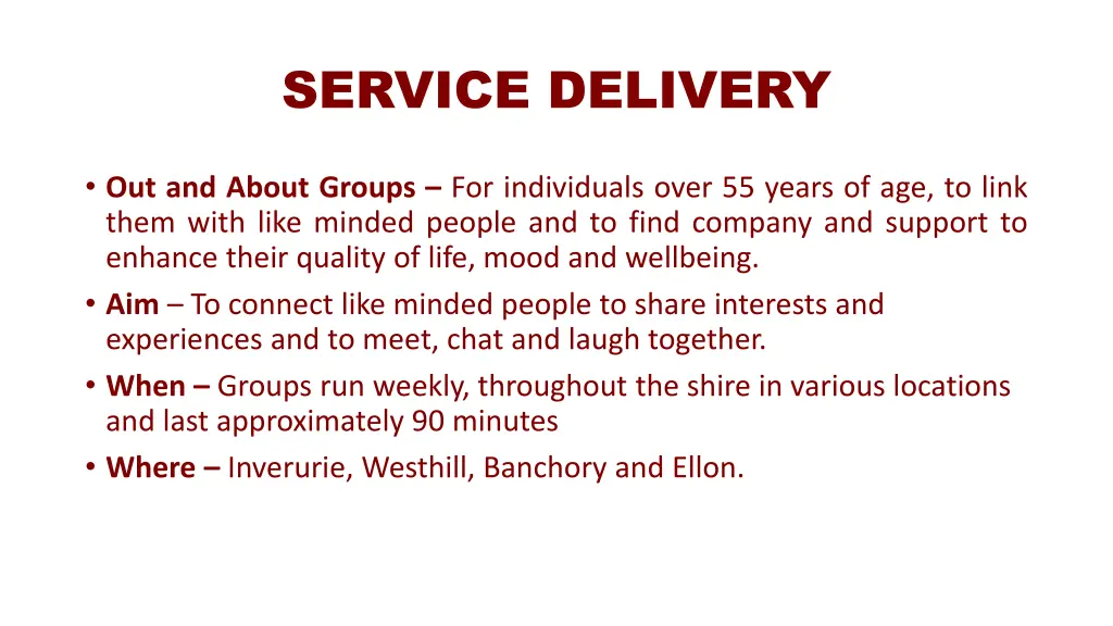 service delivery