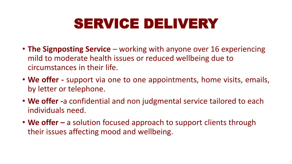 service delivery service delivery