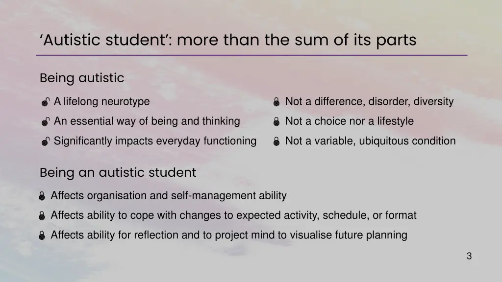 autistic student more than the sum of its parts