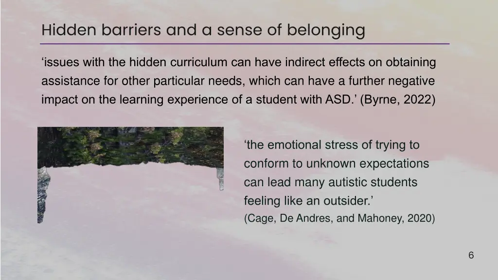 hidden barriers and a sense of belonging