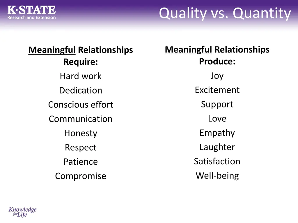 quality vs quantity