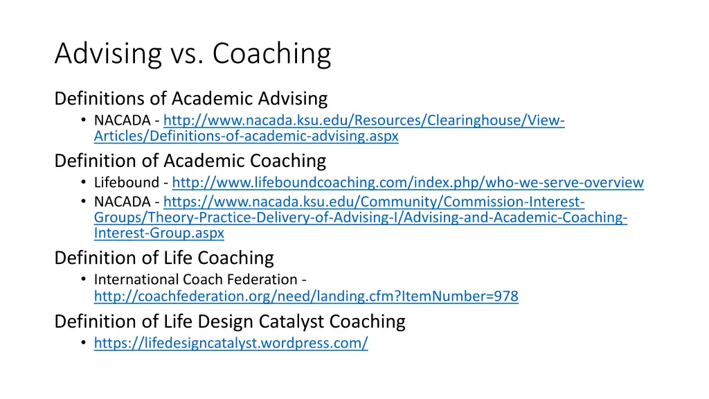 advising vs coaching