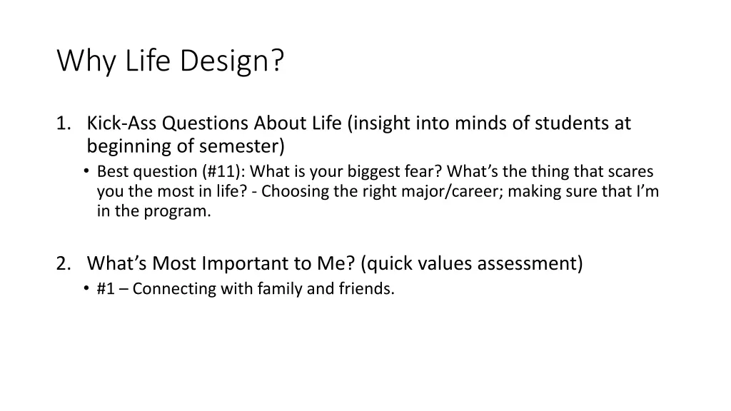 why life design