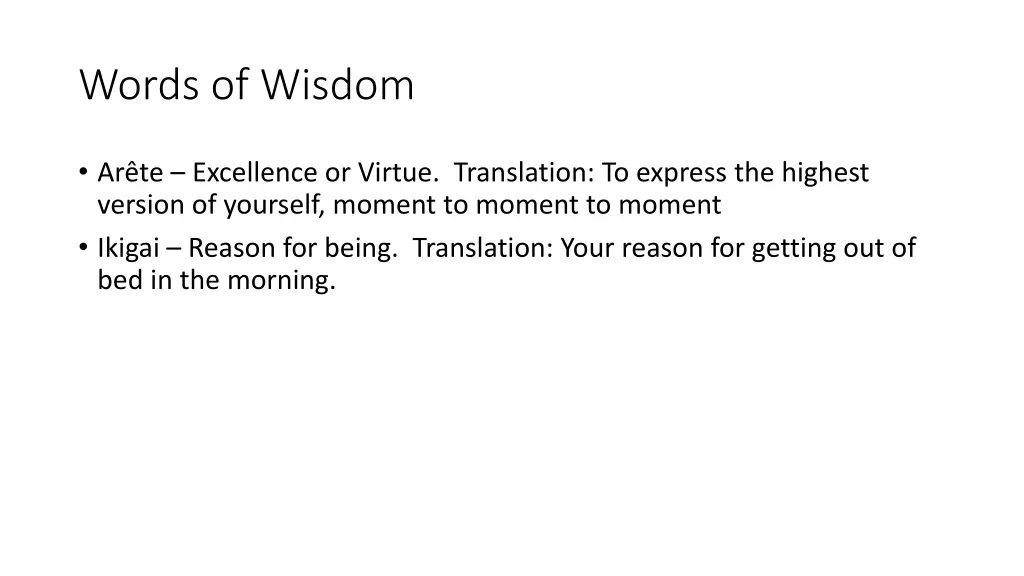 words of wisdom