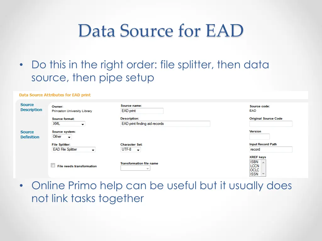 data source for ead