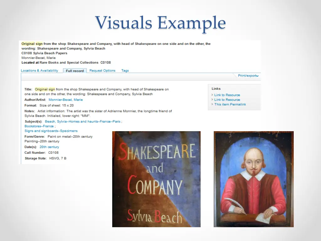 visuals example